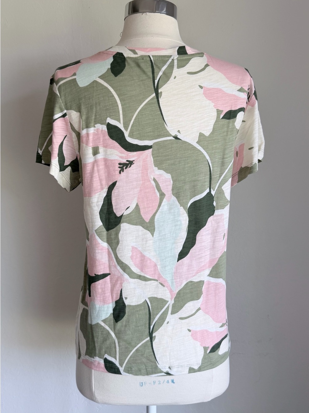 Sanctuary Cotton Blend Pink & Green Floral Slub Pocket Front Tee, Sz Medium - Picture 4 of 9